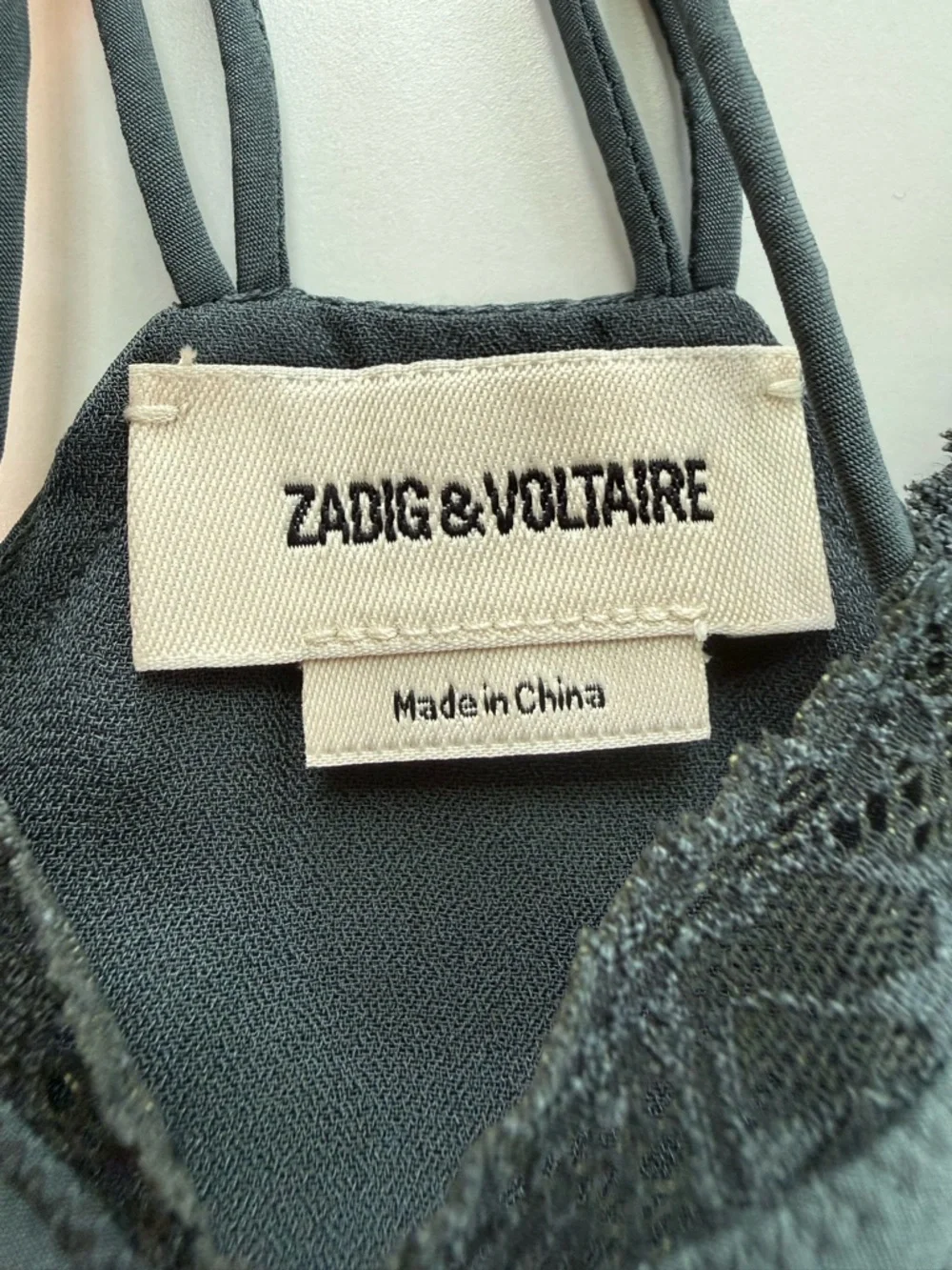 Zadig & Voltaire Calissa Silk Lace Jacquard Dress NWT Nori Grey L - Picture 2 of 15